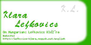 klara lefkovics business card